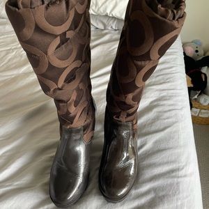 Coach monogram rain boots